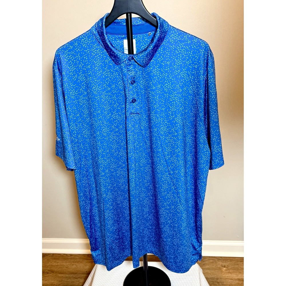 Callaway Opti-Dri Swing Tech Men's Moisture Wicking Polo Blue Geometric XXL